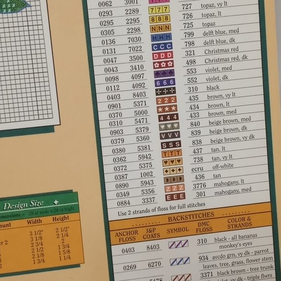 Jungle Pals Grow Chart Cross Stitch Leaflet Book Color Charts 30502 Giraffe - Picture 7 of 7